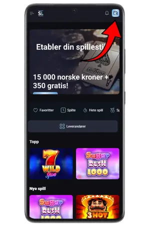 Åpne kasinoets nettside for å registrere deg og finne et spill Reactoonz